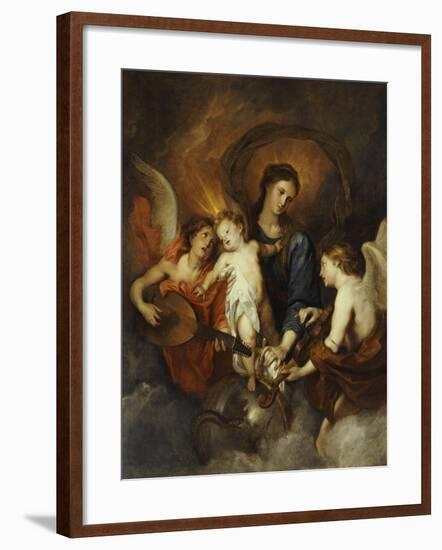 The Madonna and Child with Two Musical Angels-Sir Anthony Van Dyck-Framed Giclee Print