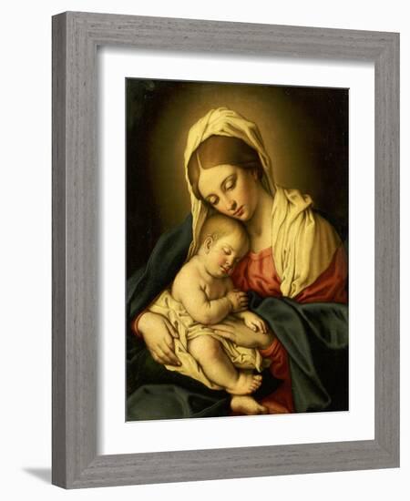 The Madonna and Child-Giovanni Battista Salvi da Sassoferrato-Framed Giclee Print