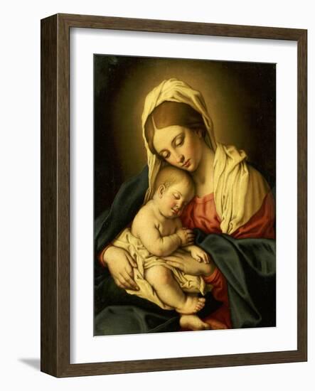 The Madonna and Child-Giovanni Battista Salvi da Sassoferrato-Framed Giclee Print