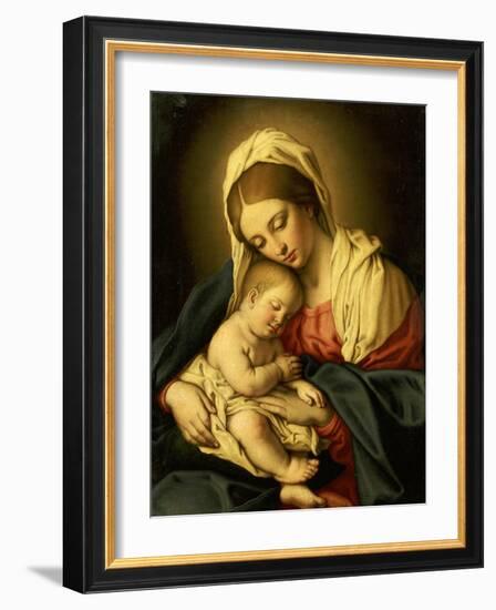 The Madonna and Child-Giovanni Battista Salvi da Sassoferrato-Framed Giclee Print