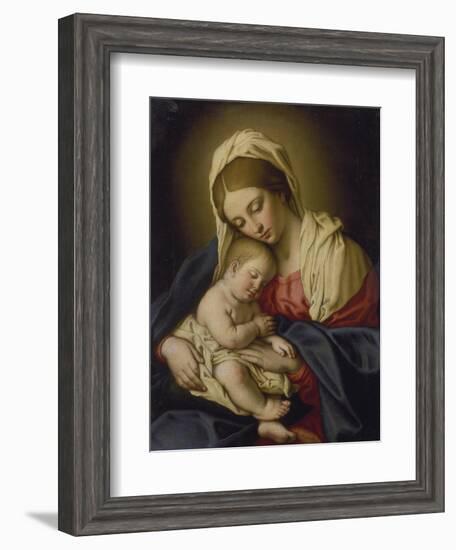 The Madonna and Child-Giovanni Battista Salvi da Sassoferrato-Framed Giclee Print