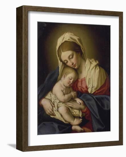 The Madonna and Child-Giovanni Battista Salvi da Sassoferrato-Framed Giclee Print