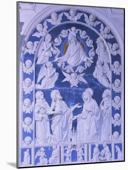 The Madonna Between Saints Francis, Dominic and Bernard-Giovanni Della Robbia-Mounted Giclee Print
