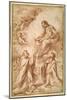 The 'Madonna Del Rosario' with St. Dominic and St. Catherine of Siena-Guercino (Giovanni Francesco Barbieri)-Mounted Giclee Print