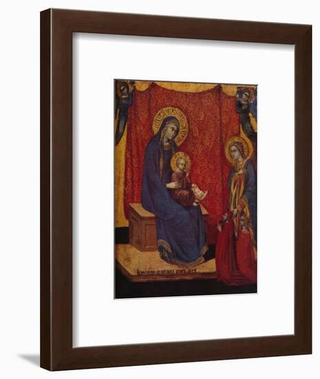 'The Madonna Enthroned and Two Donors in Adoration', 1374-Barnaba da Modena-Framed Giclee Print