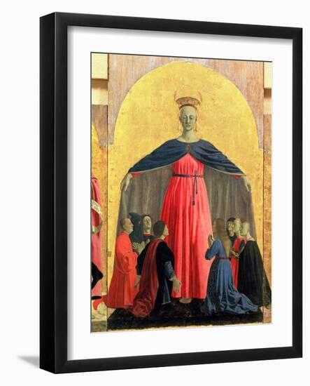 The Madonna of Mercy, Central Panel from the Misericordia Altarpiece, 1445 (Detail)-Piero della Francesca-Framed Giclee Print