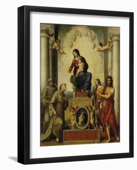 The Madonna of Saint Francis, 1514-15-Correggio-Framed Giclee Print