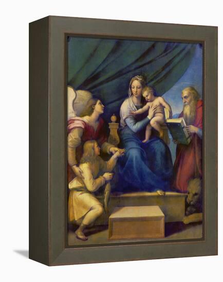 The Madonna of the Fish (The Madonna with the Archangel Raphael, Tobias and St, Jerome), C. 1513-Raffael-Framed Premier Image Canvas