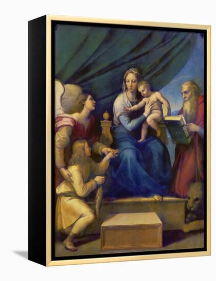 The Madonna of the Fish (The Madonna with the Archangel Raphael, Tobias and St, Jerome), C. 1513-Raffael-Framed Premier Image Canvas