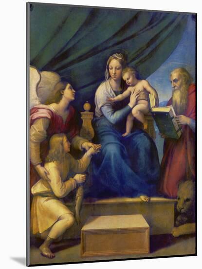 The Madonna of the Fish (The Madonna with the Archangel Raphael, Tobias and St, Jerome), C. 1513-Raffael-Mounted Giclee Print