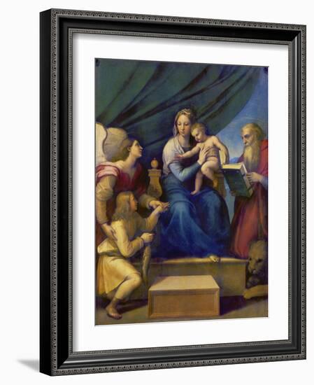 The Madonna of the Fish (The Madonna with the Archangel Raphael, Tobias and St, Jerome), C. 1513-Raffael-Framed Giclee Print
