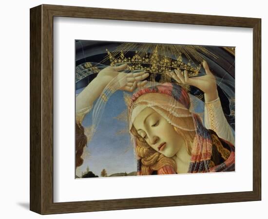 The Madonna of the Magnificat, Detail of the Virgin's Face and Crown, 1482-Sandro Botticelli-Framed Premium Giclee Print