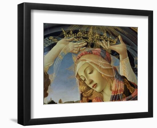 The Madonna of the Magnificat, Detail of the Virgin's Face and Crown, 1482-Sandro Botticelli-Framed Premium Giclee Print