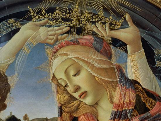 The Madonna of the Magnificat, Detail of the Virgin's Face and ...