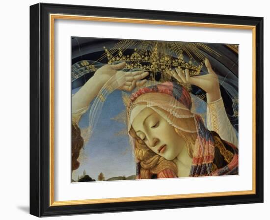 The Madonna of the Magnificat, Detail of the Virgin's Face and Crown, 1482-Sandro Botticelli-Framed Giclee Print