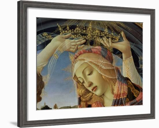 The Madonna of the Magnificat, Detail of the Virgin's Face and Crown, 1482-Sandro Botticelli-Framed Giclee Print