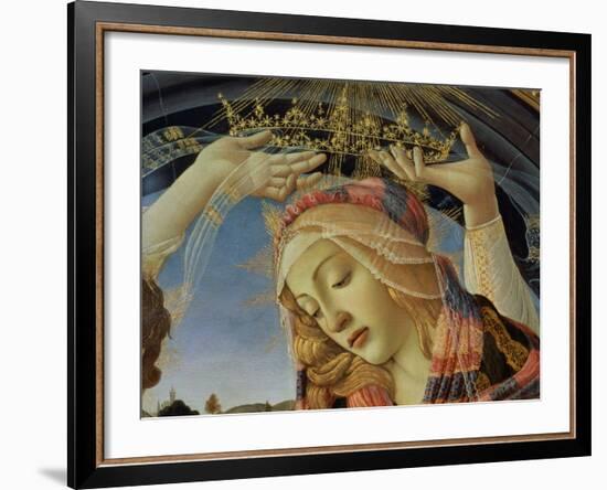 The Madonna of the Magnificat, Detail of the Virgin's Face and Crown, 1482-Sandro Botticelli-Framed Giclee Print