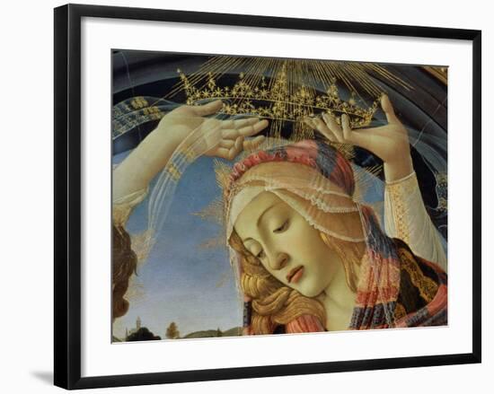 The Madonna of the Magnificat, Detail of the Virgin's Face and Crown, 1482-Sandro Botticelli-Framed Giclee Print