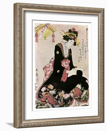 The Madonna of the Paper Stork-Kitagawa Utamaro-Framed Giclee Print