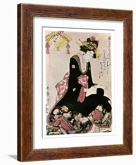 The Madonna of the Paper Stork-Kitagawa Utamaro-Framed Giclee Print