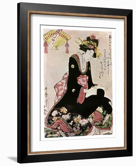 The Madonna of the Paper Stork-Kitagawa Utamaro-Framed Giclee Print