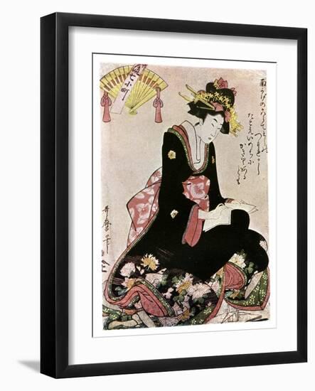 The Madonna of the Paper Stork-Kitagawa Utamaro-Framed Giclee Print