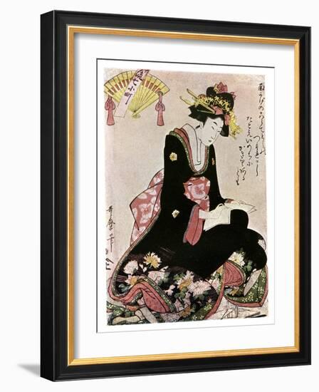 The Madonna of the Paper Stork-Kitagawa Utamaro-Framed Giclee Print
