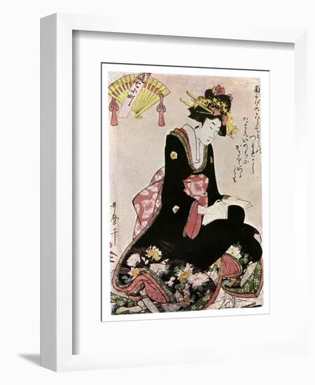 The Madonna of the Paper Stork-Kitagawa Utamaro-Framed Premium Giclee Print