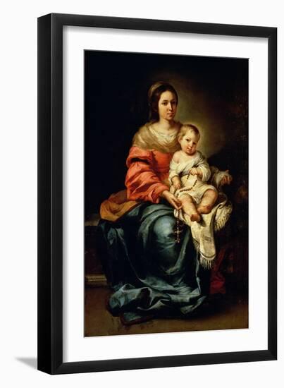 The Madonna of the Rosary-Bartolome Esteban Murillo-Framed Giclee Print