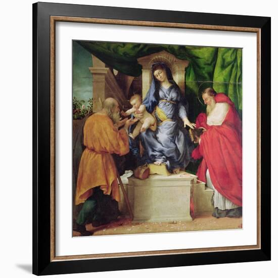 The Madonna of the Roses, 1526 (Oil on Panel)-Lorenzo Lotto-Framed Giclee Print