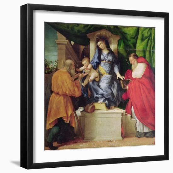 The Madonna of the Roses, 1526 (Oil on Panel)-Lorenzo Lotto-Framed Giclee Print