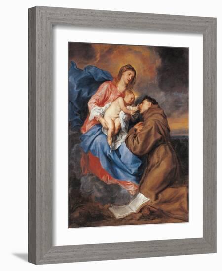 The Madonna with Child and St Anthony of Padua-Sir Anthony Van Dyck-Framed Giclee Print