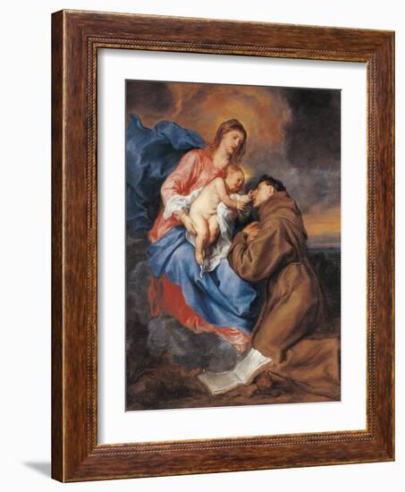 The Madonna with Child and St Anthony of Padua-Sir Anthony Van Dyck-Framed Giclee Print