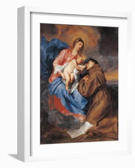 The Madonna with Child and St Anthony of Padua-Sir Anthony Van Dyck-Framed Giclee Print