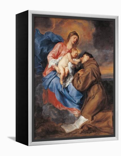 The Madonna with Child and St Anthony of Padua-Sir Anthony Van Dyck-Framed Premier Image Canvas