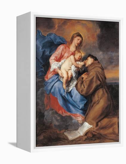 The Madonna with Child and St Anthony of Padua-Sir Anthony Van Dyck-Framed Premier Image Canvas