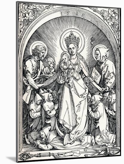 The Madonna with the Carthusian Friars, St John the Baptist and St Bruno, 1515-Albrecht Dürer-Mounted Giclee Print