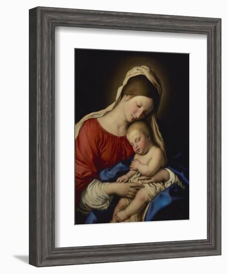 The Madonna with the Sleeping Christ Child-Giovanni Battista Salvi da Sassoferrato-Framed Giclee Print