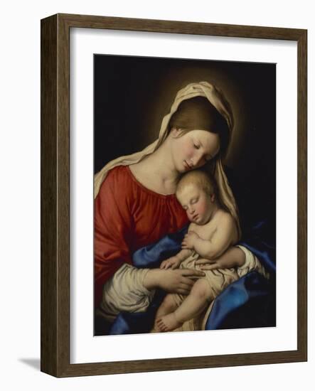 The Madonna with the Sleeping Christ Child-Giovanni Battista Salvi da Sassoferrato-Framed Giclee Print