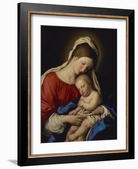 The Madonna with the Sleeping Christ Child-Giovanni Battista Salvi da Sassoferrato-Framed Giclee Print