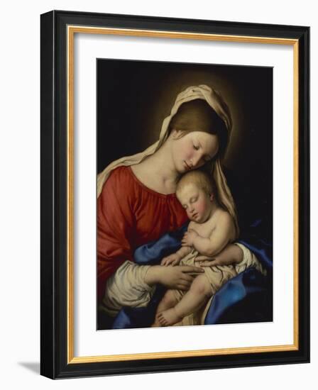 The Madonna with the Sleeping Christ Child-Giovanni Battista Salvi da Sassoferrato-Framed Giclee Print