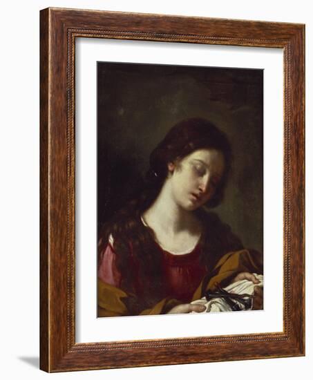 The Magdalen Contemplating the Nails of the Passion-Guercino (Giovanni Francesco Barbieri)-Framed Giclee Print