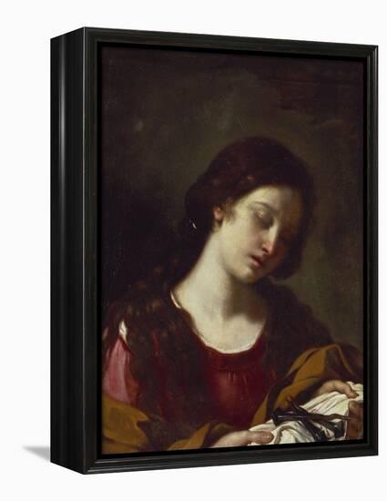 The Magdalen Contemplating the Nails of the Passion-Guercino (Giovanni Francesco Barbieri)-Framed Premier Image Canvas