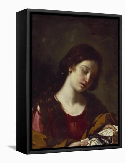 The Magdalen Contemplating the Nails of the Passion-Guercino (Giovanni Francesco Barbieri)-Framed Premier Image Canvas