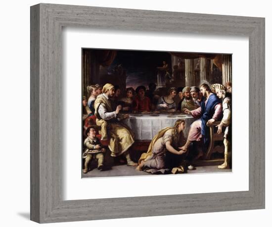 The Magdalen washing Christ's Feet in the House of Simon-Giordano Luca-Framed Giclee Print