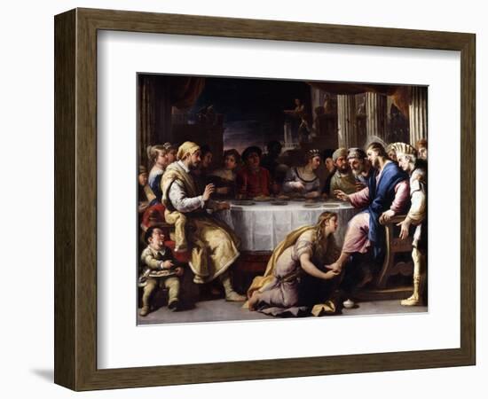 The Magdalen washing Christ's Feet in the House of Simon-Giordano Luca-Framed Giclee Print