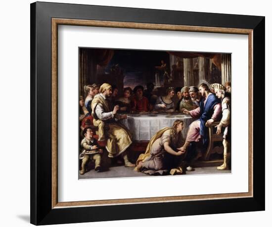 The Magdalen washing Christ's Feet in the House of Simon-Giordano Luca-Framed Giclee Print