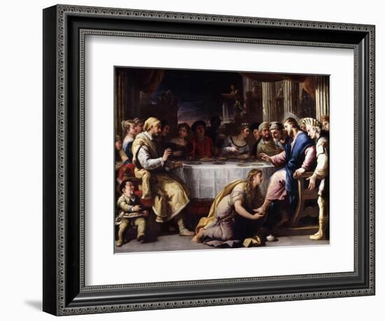 The Magdalen washing Christ's Feet in the House of Simon-Giordano Luca-Framed Giclee Print