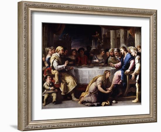 The Magdalen washing Christ's Feet in the House of Simon-Giordano Luca-Framed Giclee Print