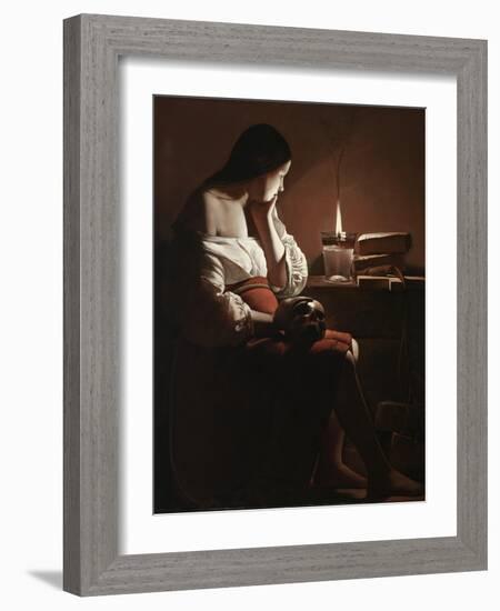 The Magdalen with the Smoking Flame, c.1638-40-Georges de la Tour-Framed Giclee Print